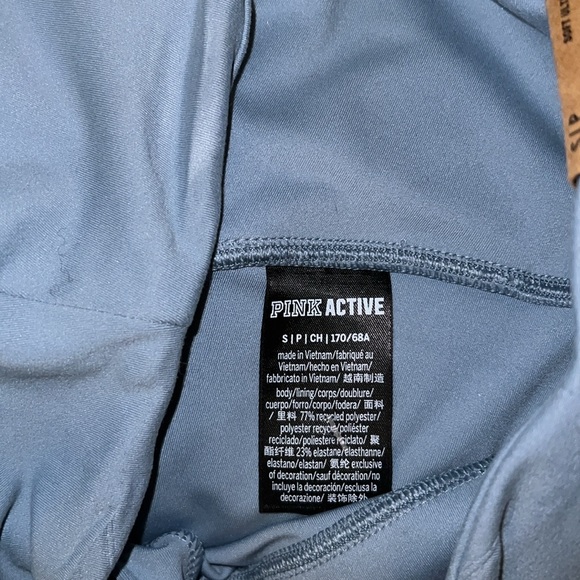 Victorias Sceret Pink active blue leggings side medium with pockets - Picture 2 of 5